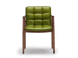 SQUAREZ - Leather and ash chair with armrests - Chair by Papell Design