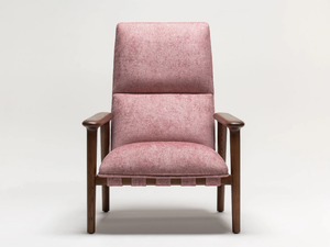 URIAH - Fabric easy chair with armrests high-back - Armchair by Papell Design