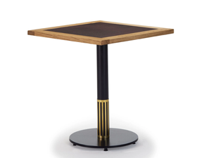 VIGO - Square leather and metal table - Table by Papell Design