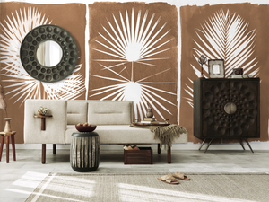 CYANOTYPE TROPICAL - Panoramic wallpaper - Wallpaper by PaperMint
