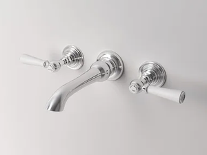 ASTAIRE - Wall-mounted washbasin tap with pop up waste with individual rosettes - Tap by Park Avenue