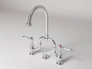 CARUSO - 3 hole bridge mixer with automatic pop-up waste - Tap by Park Avenue