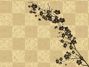 CHERRY - Check vinyl wallpaper with floral pattern - Wallpaper by Park Avenue