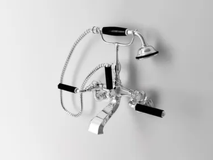 DARK BLACK - 2 hole wall-mounted bathtub tap with hand shower - Tap by Park Avenue