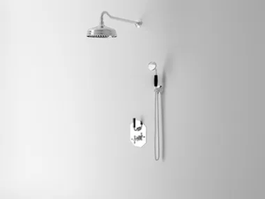 DARK BLACK - 4 hole thermostatic shower set with overhead shower - Shower by Park Avenue