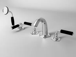 DARK BLACK - 5 hole bathtub set with individual rosettes - Bathtub by Park Avenue