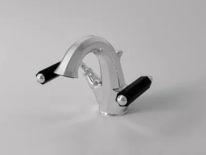 DARK BLACK - Countertop 1 hole washbasin tap with automatic pop-up waste - Tap by Park Avenue