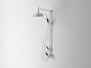 DARK BLACK - Wall-mounted thermostatic shower panel with diverter - Shower panel by Park Avenue