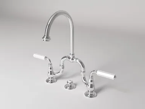 DARK WHITE - 3 hole countertop bridge mixer - Tap by Park Avenue