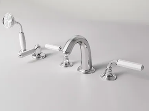 DARK WHITE - 5 hole bathtub set with individual rosettes - Bathtub by Park Avenue