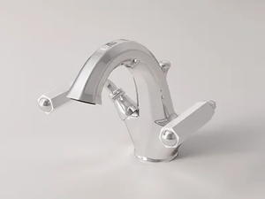 DARK WHITE - Countertop 1 hole washbasin tap with automatic pop-up waste - Tap by Park Avenue