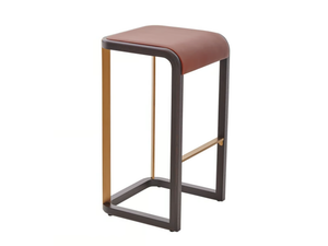 FLENTO - High leather stool with footrest - Stool by PARLA