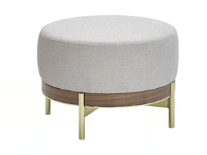LONDON - Upholstered round fabric pouf - Pouf by PARLA
