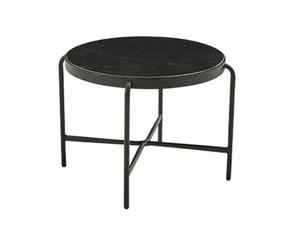 PALM M - Painted metal coffee table with marble top - Side table by PARLA