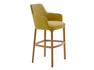 SABIEN A - High leather stool with back - Stool by PARLA