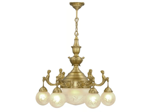 FORTUNA I - Handmade brass chandelier - Ceiling lamp by Patinas Lighting