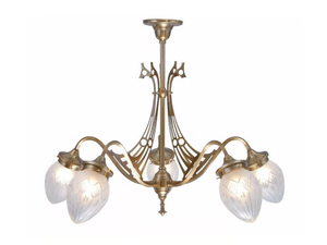 GENOA 5 - Handmade brass chandelier - Ceiling lamp by Patinas Lighting