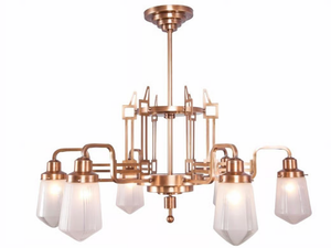 HOFFMANN 6 - Handmade brass chandelier - Ceiling lamp by Patinas Lighting