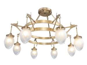 LISBON 8/I - Handmade brass chandelier - Ceiling lamp by Patinas Lighting