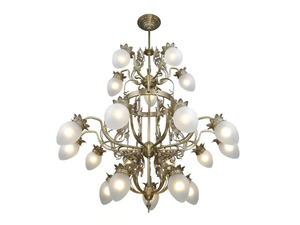 LYON 20 - Handmade brass chandelier - Ceiling lamp by Patinas Lighting