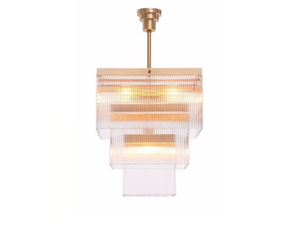 MONACO II - Pendant lamp in brass and glass - Ceiling lamp by Patinas Lighting