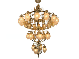 PANNON 28 - Handmade brass chandelier - Ceiling lamp by Patinas Lighting