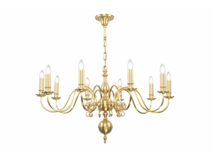 ROTTERDAM 10 ARMED CHANDELIER - Brass chandelier - Ceiling lamp by Patinas Lighting
