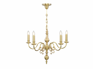 ROTTERDAM 5 ARMED CHANDELIER - Brass chandelier - Ceiling lamp by Patinas Lighting