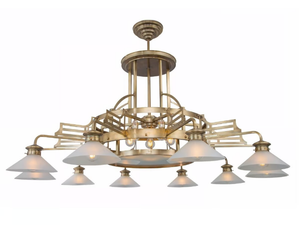 SNOOKER 10 - Handmade brass chandelier - Ceiling lamp by Patinas Lighting
