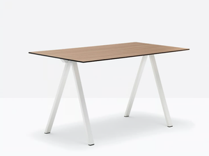 ARKI-DESK ARK7 - Table with steel trestle legs and solid laminate top - Table by Pedrali