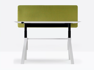 ARKI-TABLE ADJ DESK - Height-adjustable steel and wood office desk with sound absorbing screens - Desk by Pedrali