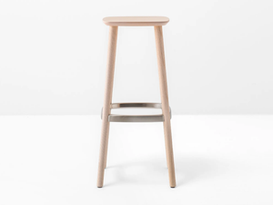 BABILA 2702 - Wooden stool with footrest - Stool by Pedrali