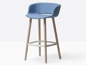 BABILA 2757/2 - Fabric stool with armrests with footrest - Stool by Pedrali
