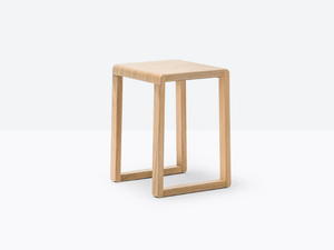 BRERA 383 - Oak stool with footrest - Stool by Pedrali
