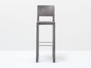 BRERA 386 - Oak stool with footrest - Stool by Pedrali