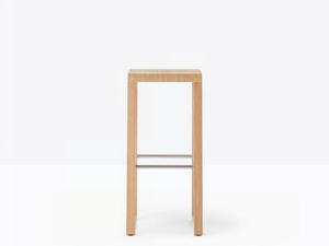 BRERA 388 - Oak stool with footrest - Stool by Pedrali