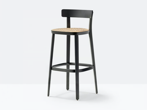 FOLK 2927 - High ash stool with back - Stool by Pedrali