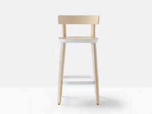FOLK 2936 - High ash stool with back - Stool by Pedrali