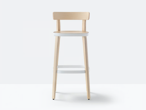 FOLK 2937 - High ash stool with footrest - Stool by Pedrali