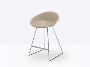 GLISS 932 - Sled base upholstered stool - Stool by Pedrali