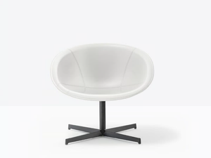 GLISS LOUNGE 361 - With 4-spoke base tanned leather easy chair - Armchair by Pedrali