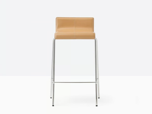 KUADRA 1332/F - Tanned leather stool - Stool by Pedrali