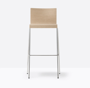 KUADRA 1336 - High stool with footrest - Stool by Pedrali