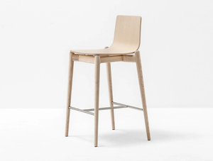 MALMÖ 236 - High wooden stool with footrest - Stool by Pedrali