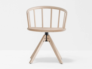 NYM 2845 - Swivel trestle-based ash chair - Chair by Pedrali
