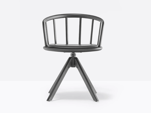NYM 2846 - Swivel trestle-based ash chair with armrests - Chair by Pedrali