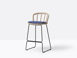 NYM 2858/A - Sled base high ash stool with integrated cushion - Accessories by Pedrali