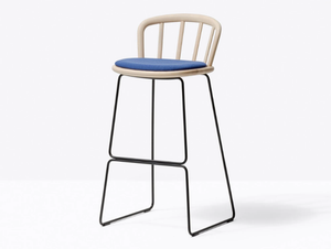 NYM 2859/A - Sled base steel and wood stool - Stool by Pedrali