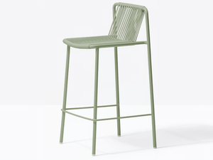 TRIBECA 3667 - High powder coated steel stool with back - Stool by Pedrali