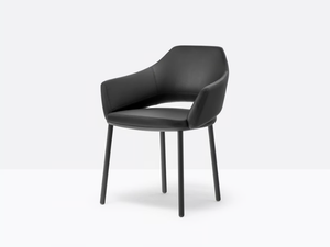 VIC METAL 647 - Upholstered leather chair with armrests - Chair by Pedrali